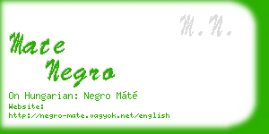 mate negro business card