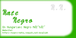 mate negro business card